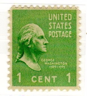 Sello United States Postage George Washington 1cent 1838-54