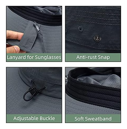Sombrero Tnffna Upf 50+ Boonie De Malla, Ala Ancha, Gorra