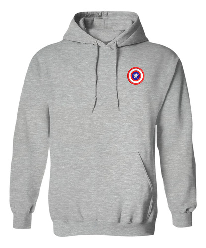 Sudadera Con Gorro Bordado Escudo Capitan América Super Héro