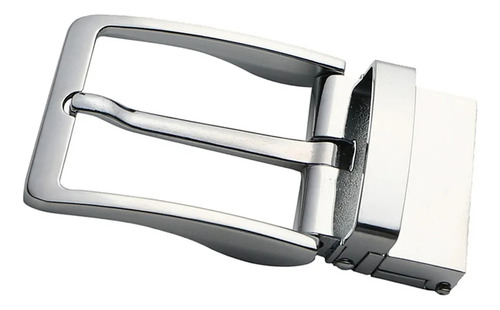 Hebilla De Cinturón Rectangular Reversible Metal Con Pin