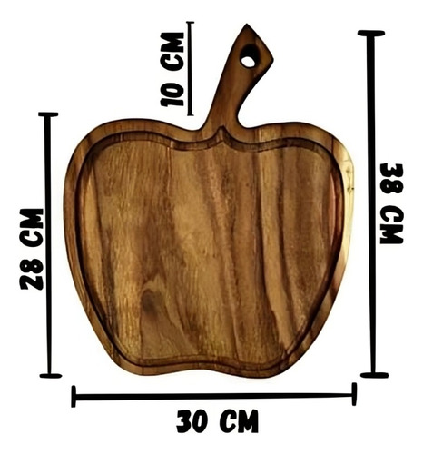 Tabla Parrillera De Parota En Forma De Manzana