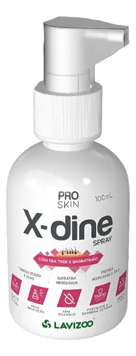 Spray Antiparasitário Lavizoo X-dine 100ml Para Cães e Gatos