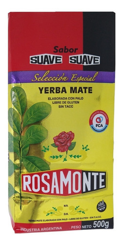 Yerba Mate Paquete 500 Gr Rosamonte Especial Suave Pack X10