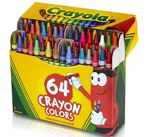Caja De 64 Crayones Colores Surtidos Suaves Crayola Para