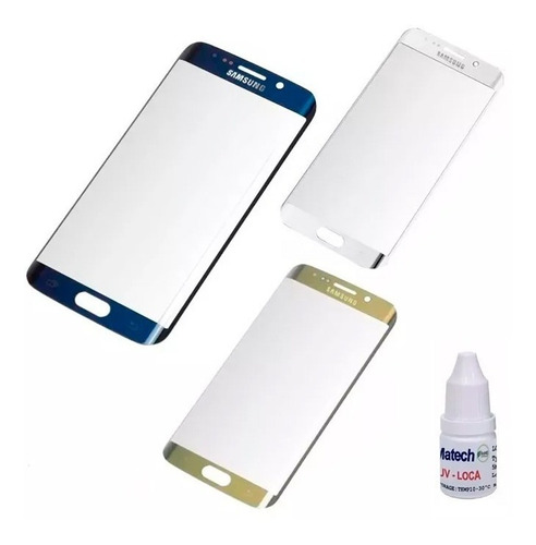 Vidrio Glass Repuesto Samsung S6 Edge Pegamento Gel Uv