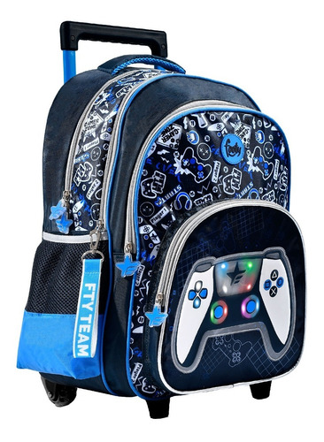 Imagen 1 de 5 de Mochila 18 Con Carro Carrito Y Luces Led Footy