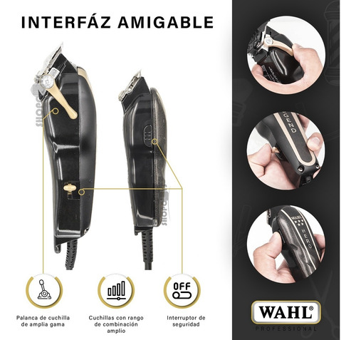 Combo Wahl Profes. Máquina Cortar Cabello + Trimmer + Shaver Negro/vino