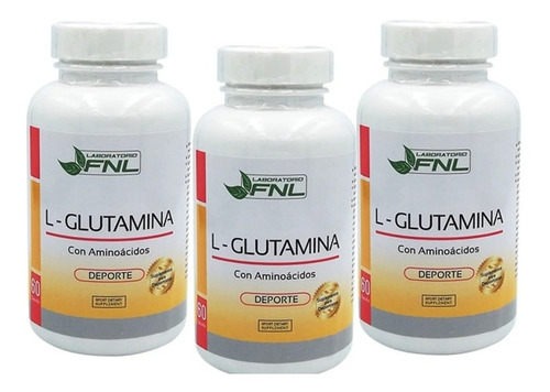 Glutamina Nfl, 3 Frascos De 60 Cap C/u ,oferta, Para 6 Meses