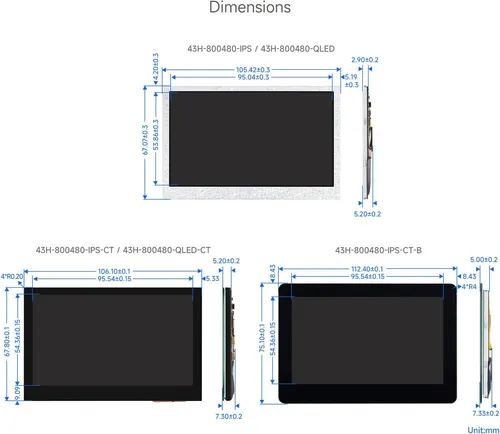 Pantalla Dsi De 4.3 Pulgadas De Waveshare, Resolución 800 ×