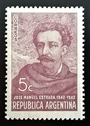 Argentina, Sello Gj 856 José M. Estrada 1942 Mint L13758