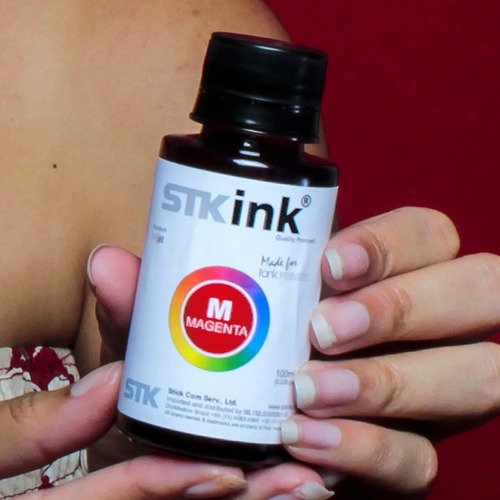 Tinta Stk Corante Bulk Ink Para Epson Ecotank Refil 5x100ml Tinta Super Black Super Black Magenta Cyan Yellow
