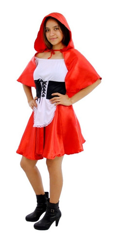 Imagen 1 de 9 de Disfraz Caperucita Roja Clasica Dama
