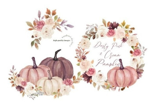 Kit Imprimible Scrap #03 - Dusty Pink And White Pumpkin