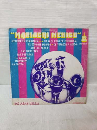 Mariachi Mexico De Pepe Villa Disco Lp Vinilo Acetato