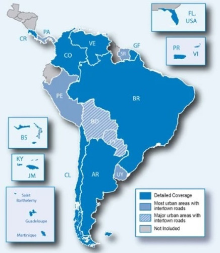 Mapa De Colombia Marca Garmin!! 2020.20 Sur America Florida