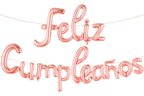 Globo Metálico Feliz Cumpleaños Happy Birthday Party Supplie Color Rosa Feliz Cumpleaños Rose Gold