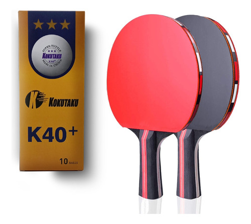 Kit De 2 Raquetas De Ping Pong Con 10 Pelotas