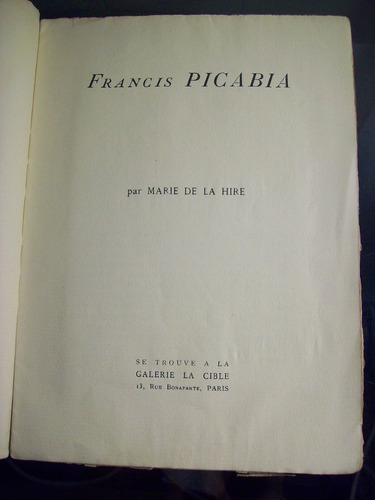 Adp Francis Picabia Marie De La Hire / Ed La Cible 1920