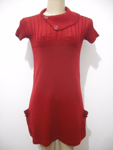 Vestido Lã Vermelho Curto Tam M Usado Bom Estado