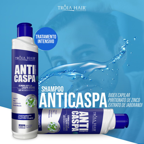 Kit 2 X1 Shampoo Troia Anticaspa Limpeza Diária 2 Em 1 300ml