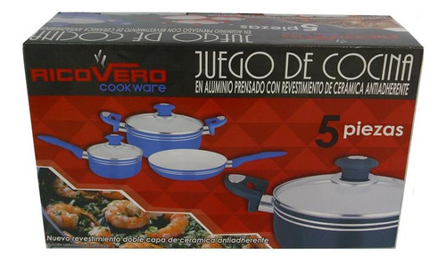 Juego De Ollas Sarten Cocina Rico Vero Cookware, 5 Piezas