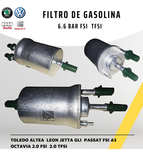 Filtro Gasolina Jetta León Passat A3 A4 2.0 Fsi Tfsi 6.6bar