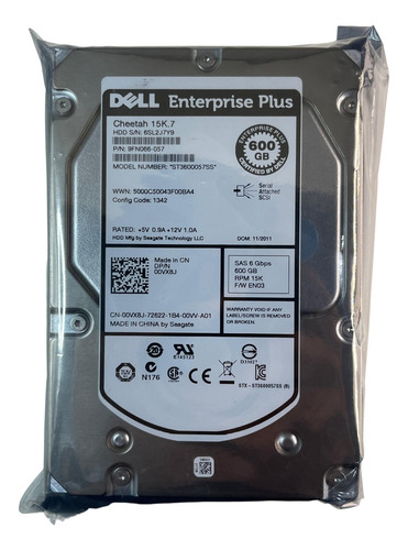 Hd Sas 600gb Dell ST3600057SS Equallogic Cheetah 15k.7 00vx8j Fw En03 Prateado