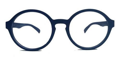 Óculos Infantil Redondo Silicone Flexível Azul Escuro