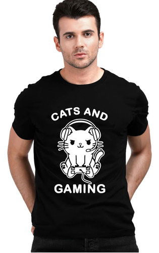 Polera: Cat And Gaming | Gato Y Juego