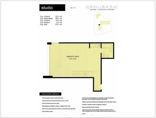 Imagen 3 de 4 de Monoambiente Con Terraza En Venta North Coral Plaza, Nordelta