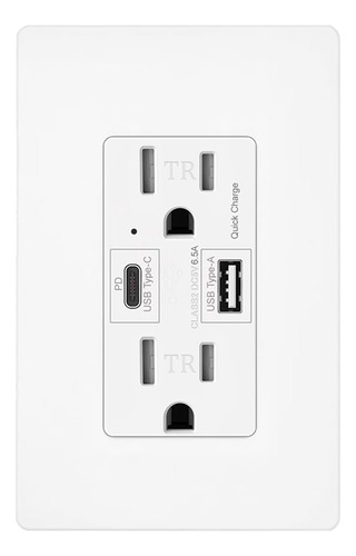 Tomacorriente Usb C Pd 65w Gan Receptáculo De Entrega De Ene