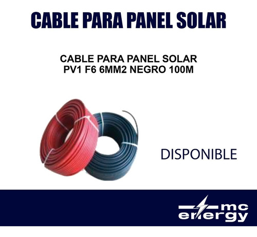 Imagen 1 de 1 de Cable Para Panel Solar Pv1 F6 6mm2 100m