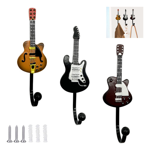 Gancho Decorativo Con Forma De Guitarra Vintage Para Colgar