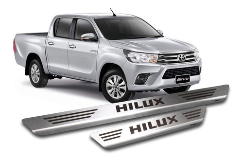 Jogo Kit Soleira Toyota Hilux Cabine Dupla 2005 A 2017 Inox