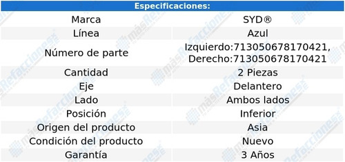 Par Rótulas Delanteras Inferiores Saturn Ls1 00 Línea Azul