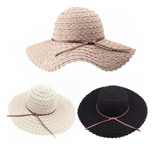 Paquete De 3 Sombreros De Encaje Con Protección Uv, Sombrero