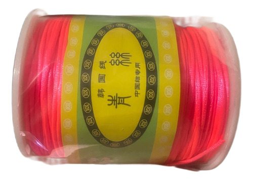 Hilo Cordón Cola De Ratón Rayon C- Rosado Fluor 1mm 80 Mtrs