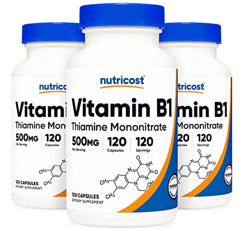 Nutricost Vitamina B1 (thiamin) 500mg, 120 Cápsulas Uze86