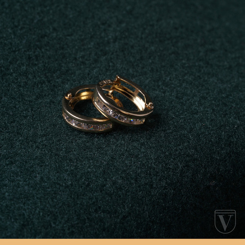 Aretes Huggie Arracadas Bebé Niña Oro 10k Sólido Mujer 10mm