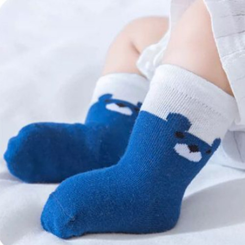 Calceta Para Bebes Y Niños De Algodón 5 Piezas Azul Marino 3-5 Años