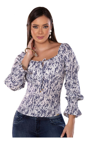 Blusa Valle Confort En Azul: Elegancia Y Confort En Cada Dis