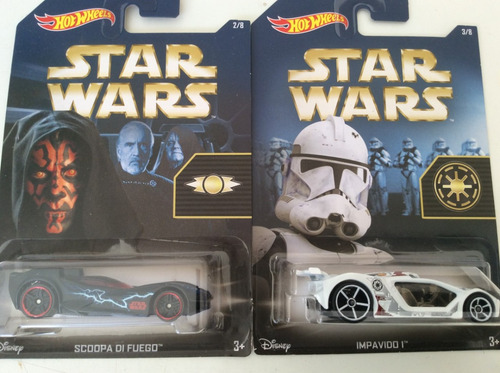 Darth Maul Y Clone Trooper - Vehiculos Star Wars Hotwheels (Usado)