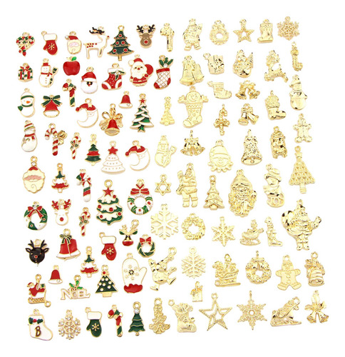 100 Piezas De Colgantes De Navidad Con Bonita Campana Y,