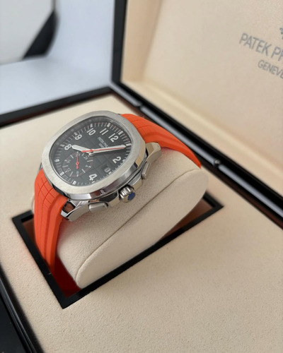 Relógio Patek Aquanaut Automático Puls. Borracha Variações Laranja Prateado Laranja (Recondicionado)