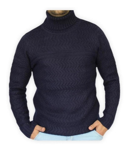 Imagen 1 de 4 de Sweater Hombre Cuello Tortuga Jersey Grueso