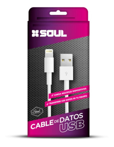 Cable 2 Mts Compatible Con iPhone 5 6 7 8 O X Carga Rapida