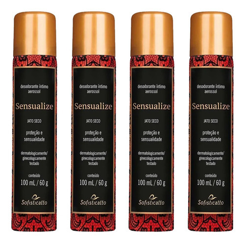 Kit 4 Desodorante Intimo Sensualize Fragrância One Million