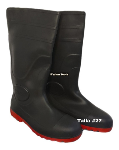 Bota Industrial Pvc Hule Toolcraft Negra Varias Talla 27.