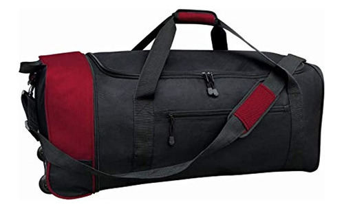 Travelers Club 32 ''abatible Rolling Duffel Negro / Rojo)