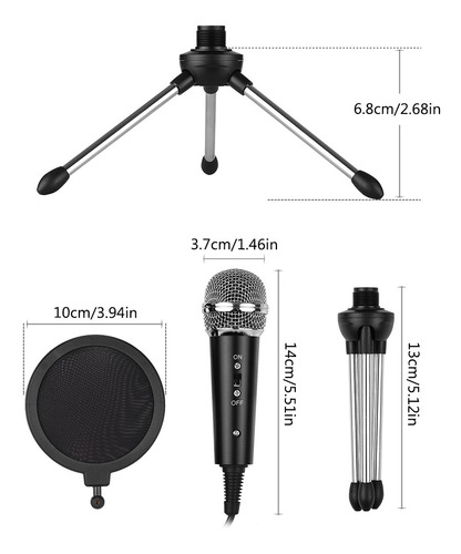 Kit De Micrófono De Video Con Micrófono Mini Trípode De M
